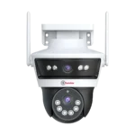 Close-up of WiFi dome camera lens with 2MP resolution for crystal-clear HD video capture.