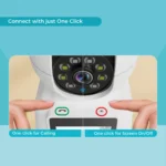 Front view of WiFi PT camera showcasing 3MP lens and integrated color LCD screen.