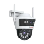 Front view of Mini PT Dome Camera showcasing pan 266° and tilt 90° functionality for wide surveillance coverage.