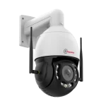 Front view of 3MP 4G Dome PTZ Camera with weatherproof housing.