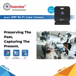 Front view of the WiFi Cube Camera displaying the 3MP lens and compact cube design for seamless home monitoring.