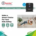 Top perspective of the WiFi Cube Camera showing the minimalist cube form and microphone positioning.