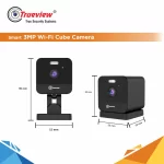 Top perspective of the WiFi Cube Camera showing the minimalist cube form and microphone positioning.